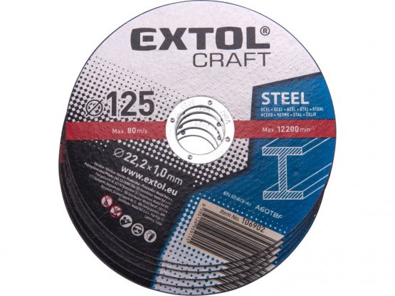 EXTOL CRAFT kotouče řezné na kov, 5ks, O 125x1,0x22,2mm