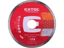 EXTOL PREMIUM kotouč diamantový řezný celoobvodový - mokré řezání, O 115x22,2x2mm