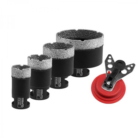 Dedra Diamantové korunky Vacuum 28, 35, 45, 68mm M14, vodítko pro vrtáky