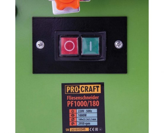 Procraft PF1000/180 elektrická řezačka obkladů 600W, kotouč 180mm