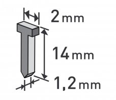 EXTOL PREMIUM hřebíky, balení 1000ks, 14mm, 2,0x0,52x1,2mm