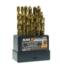 BLACK sada titanových vrtáků pro 19ks 1-10MM