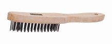 KREATOR KRT561002 - Ruční drátěný ocelový kartáč 4 řadý, dřevěný