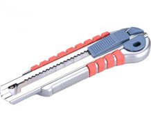 EXTOL PREMIUM nůž ulamovací s kovovou výstuhou a zásobníkem, 18mm Auto-lock