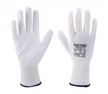 EXTOL PREMIUM rukavice z polyesteru polomáčené v PU, bílé, velikost 9"