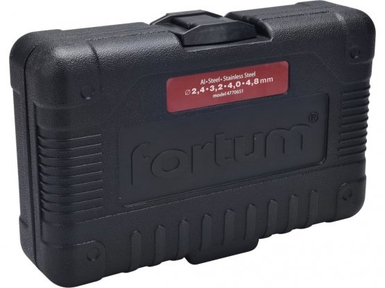 FORTUM nástavec nýtovací na vrtačku, pro trhací nýty 2,4-4,8mm, CrMoV