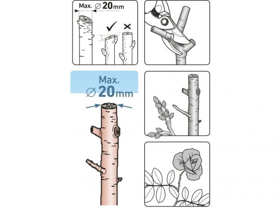 EXTOL PREMIUM nůžky zahradnické celokovové, 225mm, HCS