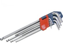 EXTOL PREMIUM L-klíče IMBUS prodloužené, sada 9ks, s kuličkou, 1,5-10mm
