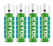 EXTOL ENERGY baterie nabíjecí, 4ks, AA (HR6), 1,2V, 2400mAh, NiMh