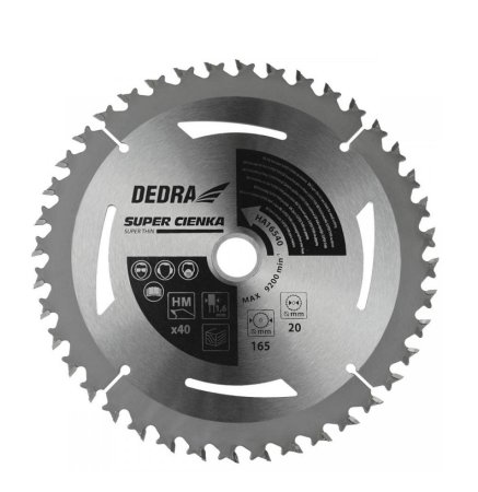 Dedra kotouč SUPER THIN na dřevo tenký řez pr.185x20 24zubů