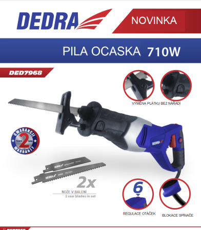 Dedra DED7968 pila ocaska 710W s regulací otáček
