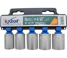 EXTOL PREMIUM hlavice nástrčné, sada 5ks, 1/2", CrV