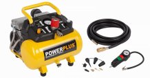 POWERPLUS POWX1724S - Kompresor SILENT 550W 6L  plus 10ks přísl. Bezolejový