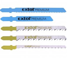 EXTOL PREMIUM plátky do přímočaré pily-mix, sada 5ks, Bi-metal, HSS, HCS