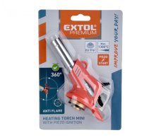 EXTOL PREMIUM hořák MINI s piezo zapalovačem a předehřevem plynu na kartuše s EU závitem 7/16"