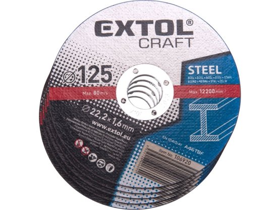EXTOL CRAFT kotouče řezné na kov, 5ks, O 125x1,6x22,2mm