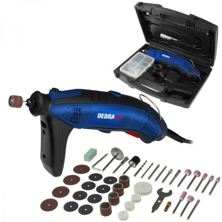Dedra Mini přímá bruska 170W 230V multifunkční DED7946Z1 + kufr příslušenství 44 ks s nohou