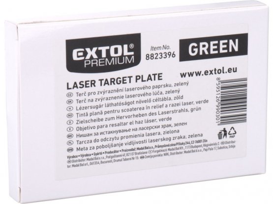 EXTOL PREMIUM terč pro zvýraznění laser. paprsku, zelený