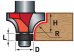 EXTOL PREMIUM fréza zaoblovací (vydutá) do dřeva, R3 x D21,5 x H8