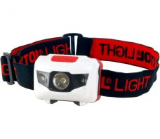 EXTOL LIGHT čelovka 40lm, 1W + 2 červené LED, ABS plast