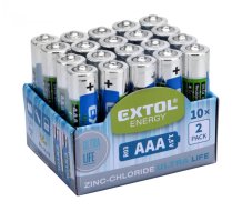 EXTOL ENERGY baterie zink-chloridové, 20ks, 1,5V AAA (R03)