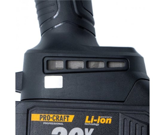 Procraft PGA20 aku úhlová bruska 20V, kotouč 125 mm, 2x4.0Ah