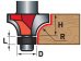 EXTOL PREMIUM fréza zaoblovací (vydutá) do dřeva, R12,7 x D38,1 x H19