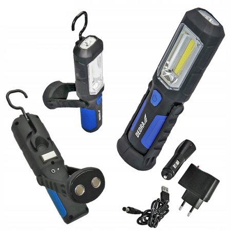 Dedra Nabíjecí lampa 3 W COB LED + 1 W LED, USB