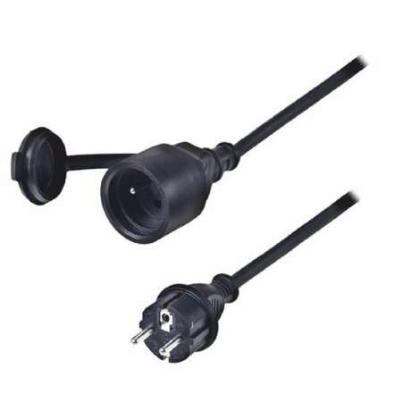 Prodlužovací přívod - spojka 1z., 20m, 3 x 1,5mm2, černý, gumový kabel