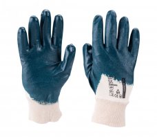 rukavice bavlněné polomáčené v nitrilu, velikost 8"
