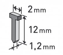 EXTOL PREMIUM hřebíky, balení 1000ks, 12mm, 2,0x0,52x1,2mm