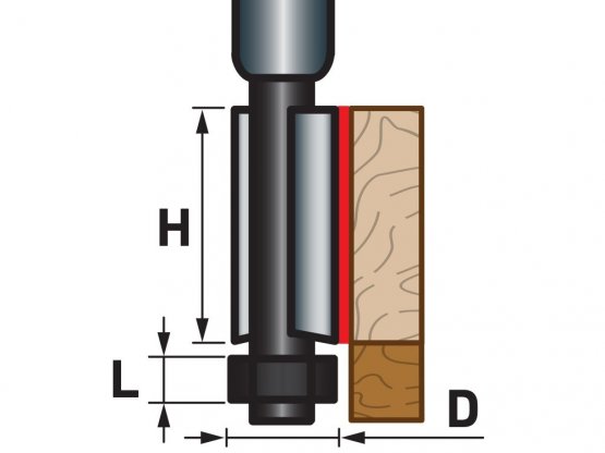 EXTOL PREMIUM fréza ořezávací do dřeva, D12,7 x H25