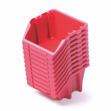 Set plastových úložných boxů 10ks BINEER SHORT SET 288x158x187 červený
