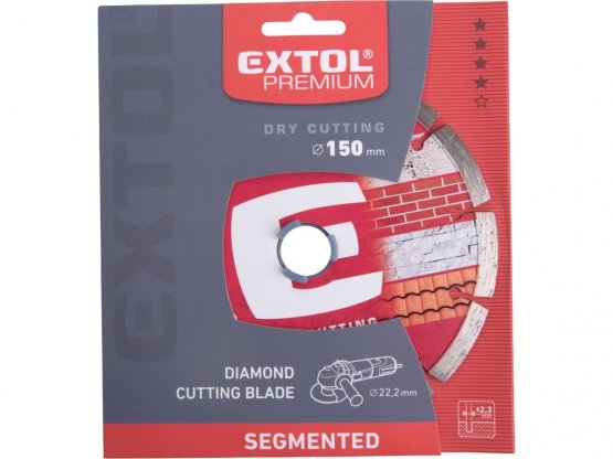 EXTOL PREMIUM kotouč diamantový řezný segmentový - suché řezání, O 150x22,2x2,3mm