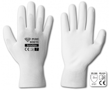 PURE WHITE ochranné rukavice polyuretan, 8"