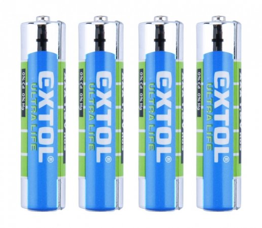 EXTOL ENERGY baterie zink-chloridové, 4ks, 1,5V AAA (R03)