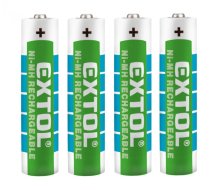 EXTOL ENERGY baterie nabíjecí, 4ks, AAA (HR03), 1,2V, 1000mAh, NiMh
