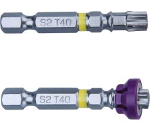 FORTUM hroty sada 2ks TORX s magnetickým kloboučkem, T 40x50mm, S2