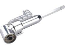 EXTOL CRAFT úhlový nástavec/držák hrotů do vrtačky, 1/4"x140mm (105°) s magnetem