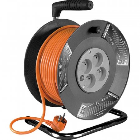 Prodlužovací přívod - na bubnu, oranžový kabel DG-4ZR-FB04 50 m