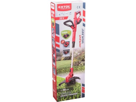 EXTOL PREMIUM sekačka strunová aku, 30cm, GARDEN20V, 20V Li-ion, 2000mAh