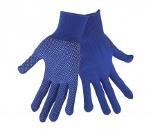 EXTOL CRAFT rukavice z polyesteru s PVC terčíky na dlani, velikost 8"