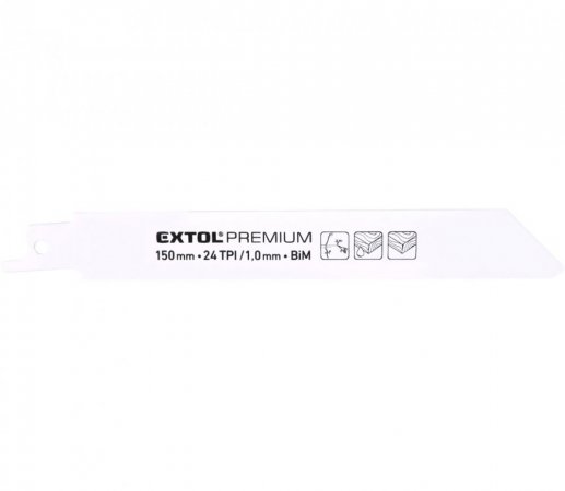 EXTOL PREMIUM plátky do pily ocasky 3ks, 150x19x0,9mm, Bi-metal