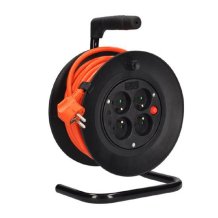 4z prodlužovací přívod - na bubnu, 15m, oranžový kabel, 3x 1,0mm2