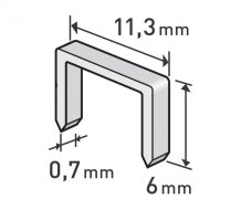 EXTOL PREMIUM spony, balení 1000ks, 6mm, 11,3x0,52x0,70mm