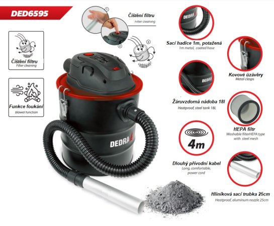 Dedra DED6595 krbový vysavač nádoba 18l, 1200W
