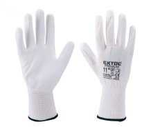EXTOL PREMIUM rukavice z polyesteru polomáčené v PU, bílé, velikost 8"