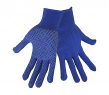 EXTOL CRAFT rukavice z polyesteru s PVC terčíky na dlani, velikost 9"