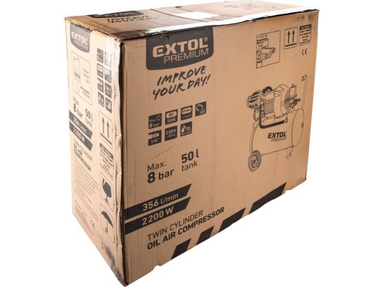 EXTOL PREMIUM kompresor olejový, 2200W, 50l