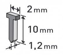 EXTOL PREMIUM hřebíky, balení 1000ks, 10mm, 2,0x0,52x1,2mm